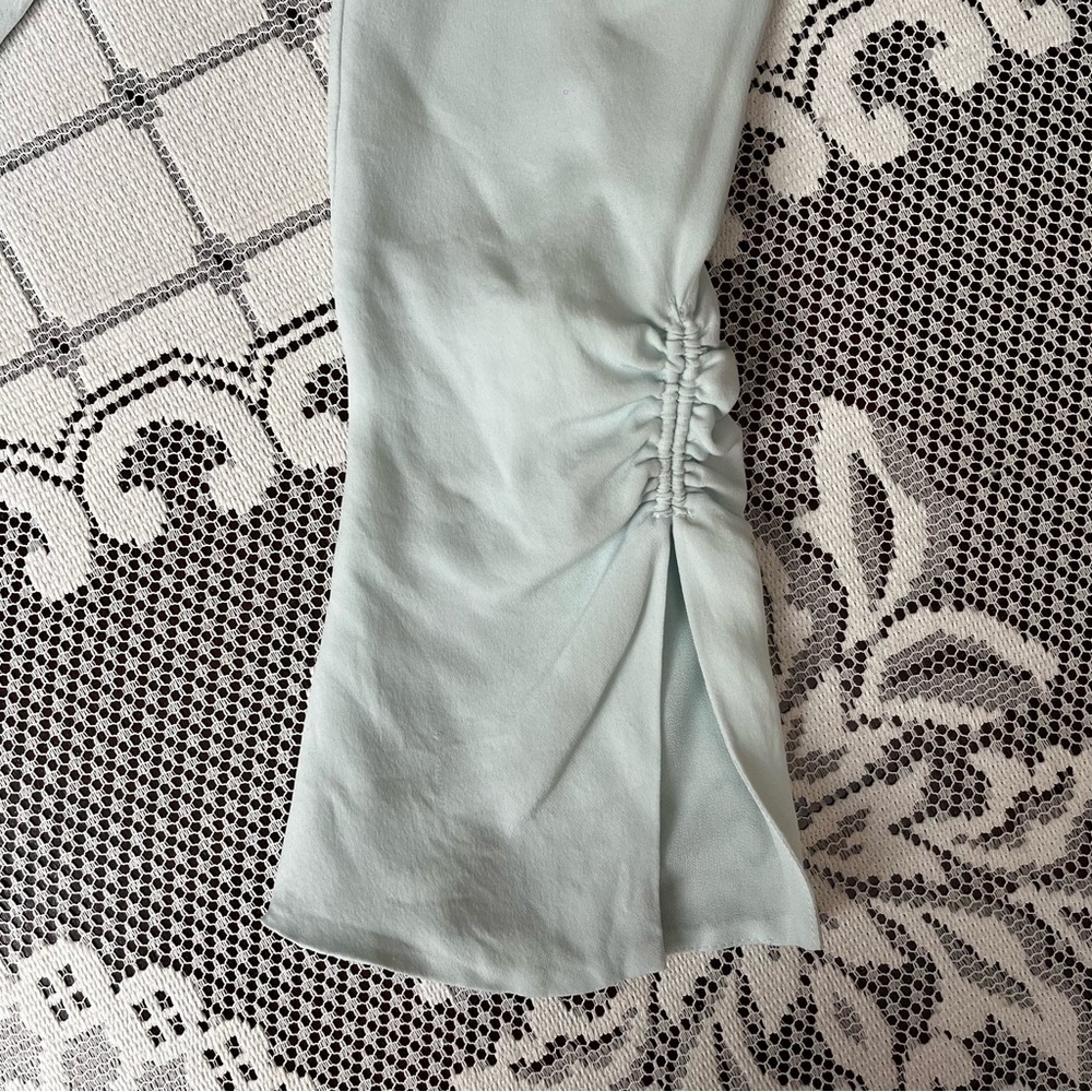 Joie 100% silk light blue long sleeve ruched dress size 4 - Picture 4 of 8